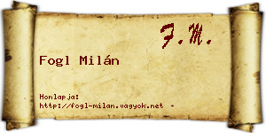 Fogl Milán névjegykártya