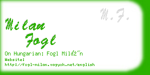 milan fogl business card